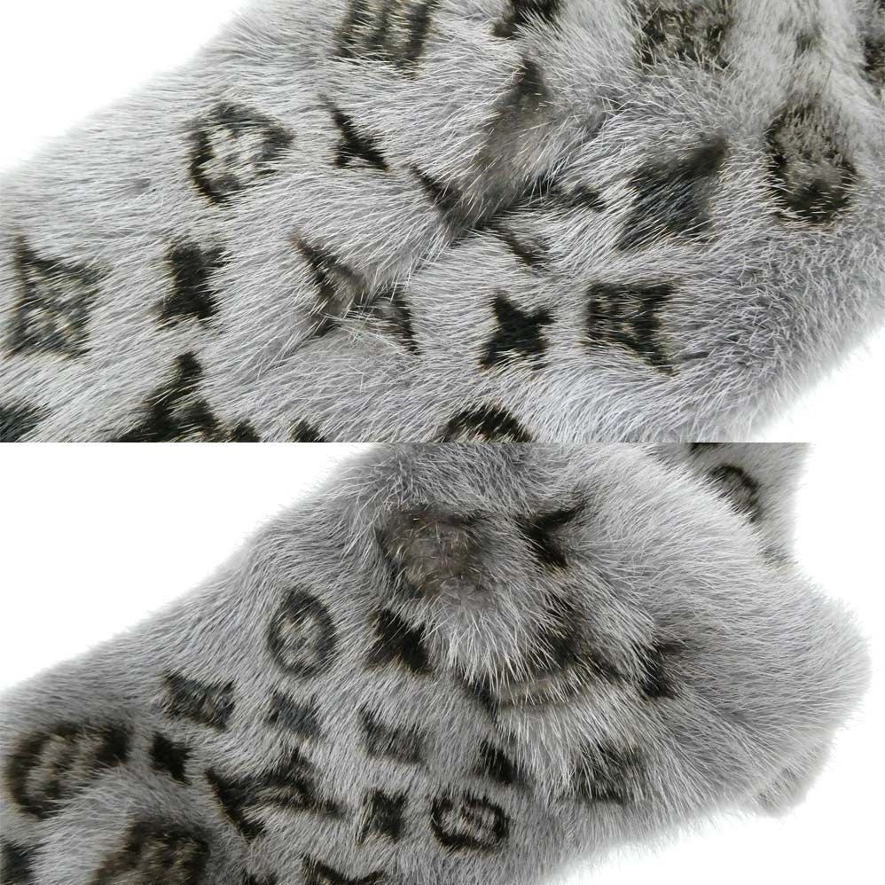 Louis Vuitton Monogram Fur Gray Scarf — view 5