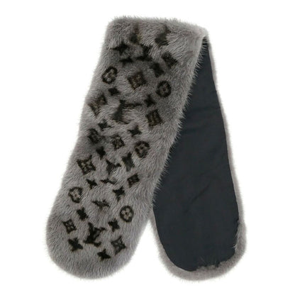 Louis Vuitton Monogram Fur Gray Scarf — view 3