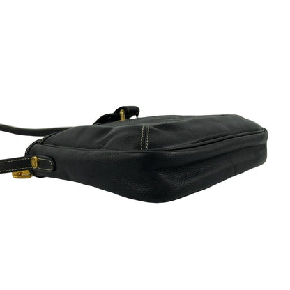 Loewe Vintage Anagram Leather Shoulder Bag Sacochette Pochette Black — view 7