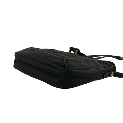 Loewe Vintage Anagram Leather Shoulder Bag Sacochette Pochette Black — view 8