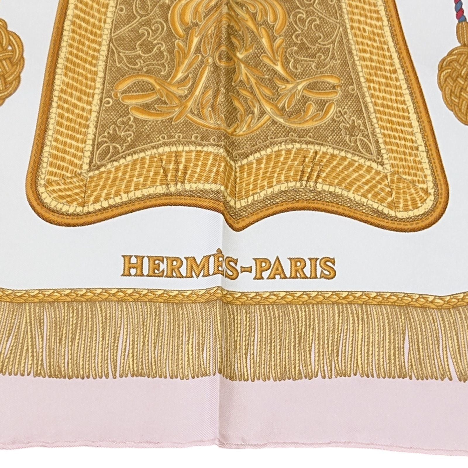 Hermes Carre 90 Poste Et Cavalerie Silk Scarf Pink — view 6