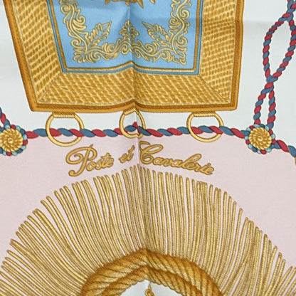 Hermes Carre 90 Poste Et Cavalerie Silk Scarf Pink — view 7