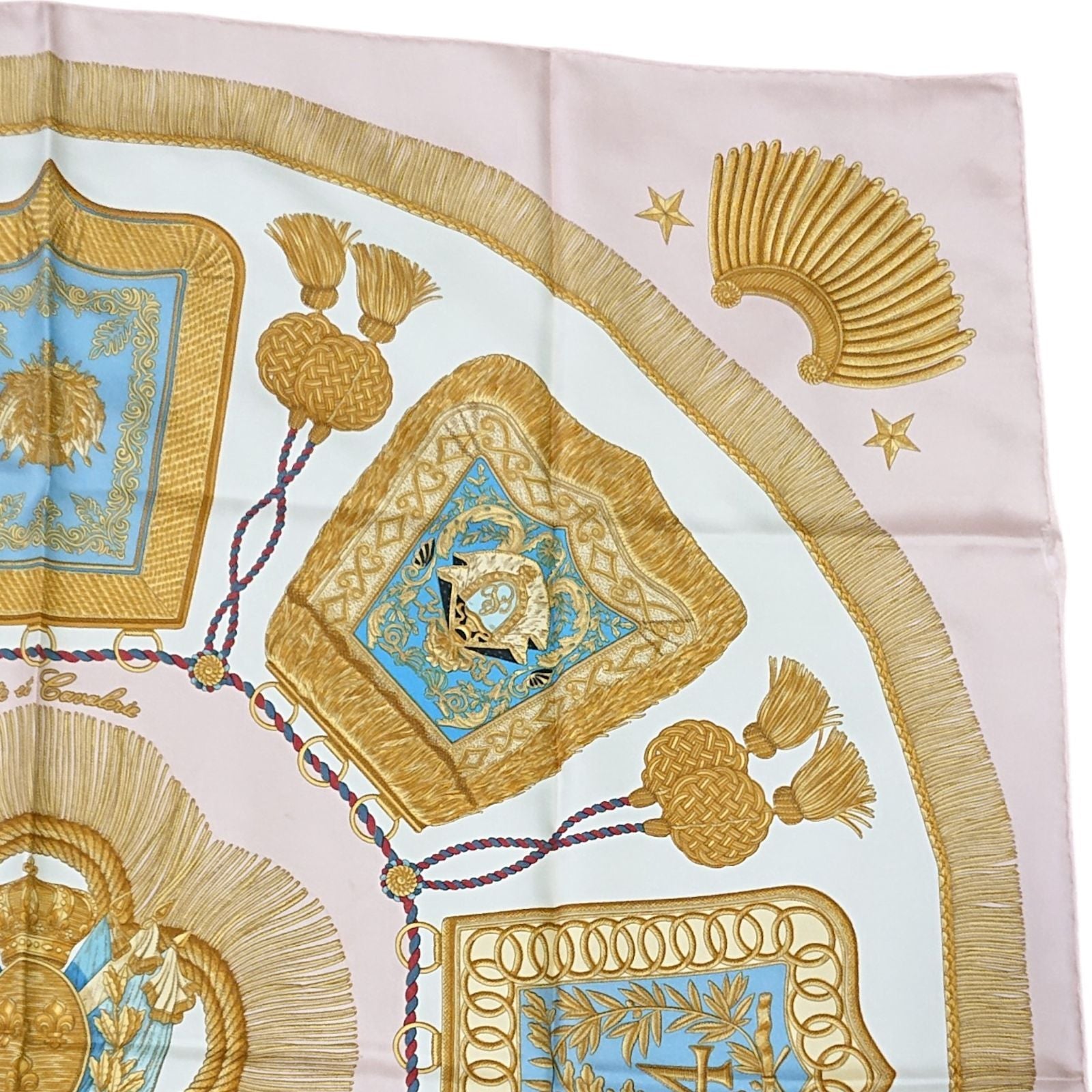 Hermes Carre 90 Poste Et Cavalerie Silk Scarf Pink — view 4