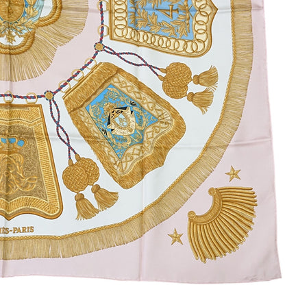 Hermes Carre 90 Poste Et Cavalerie Silk Scarf Pink — view 3