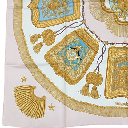 Hermes Carre 90 Poste Et Cavalerie Silk Scarf Pink — view 2