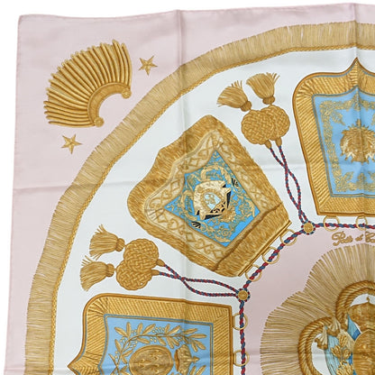 Hermes Carre 90 Poste Et Cavalerie Silk Scarf Pink — view 5