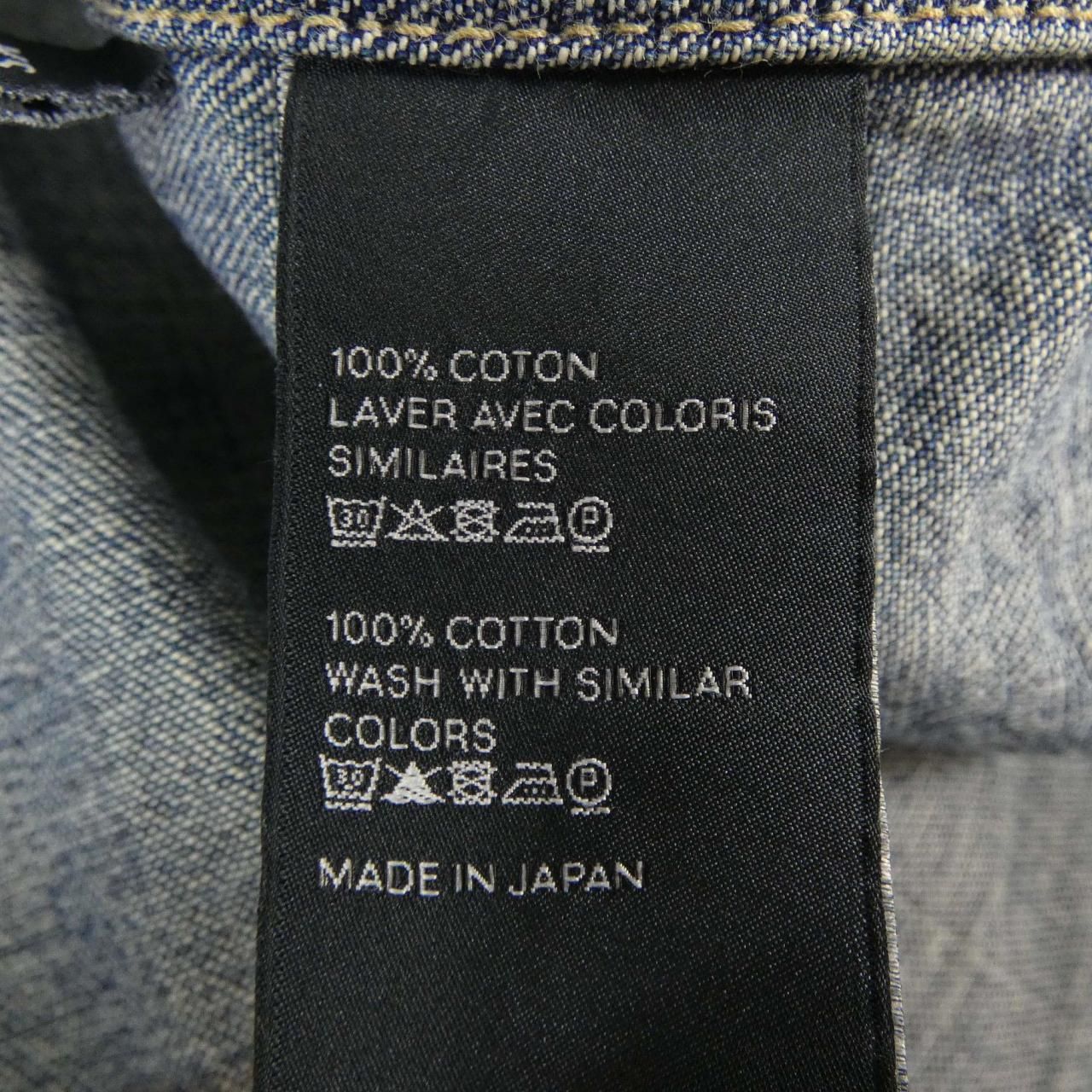 Celine Union Chien Wash Denim Cropped Shirt Triomphe — view 3