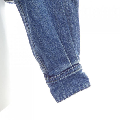 Celine Union Chien Wash Denim Cropped Shirt Triomphe — view 6