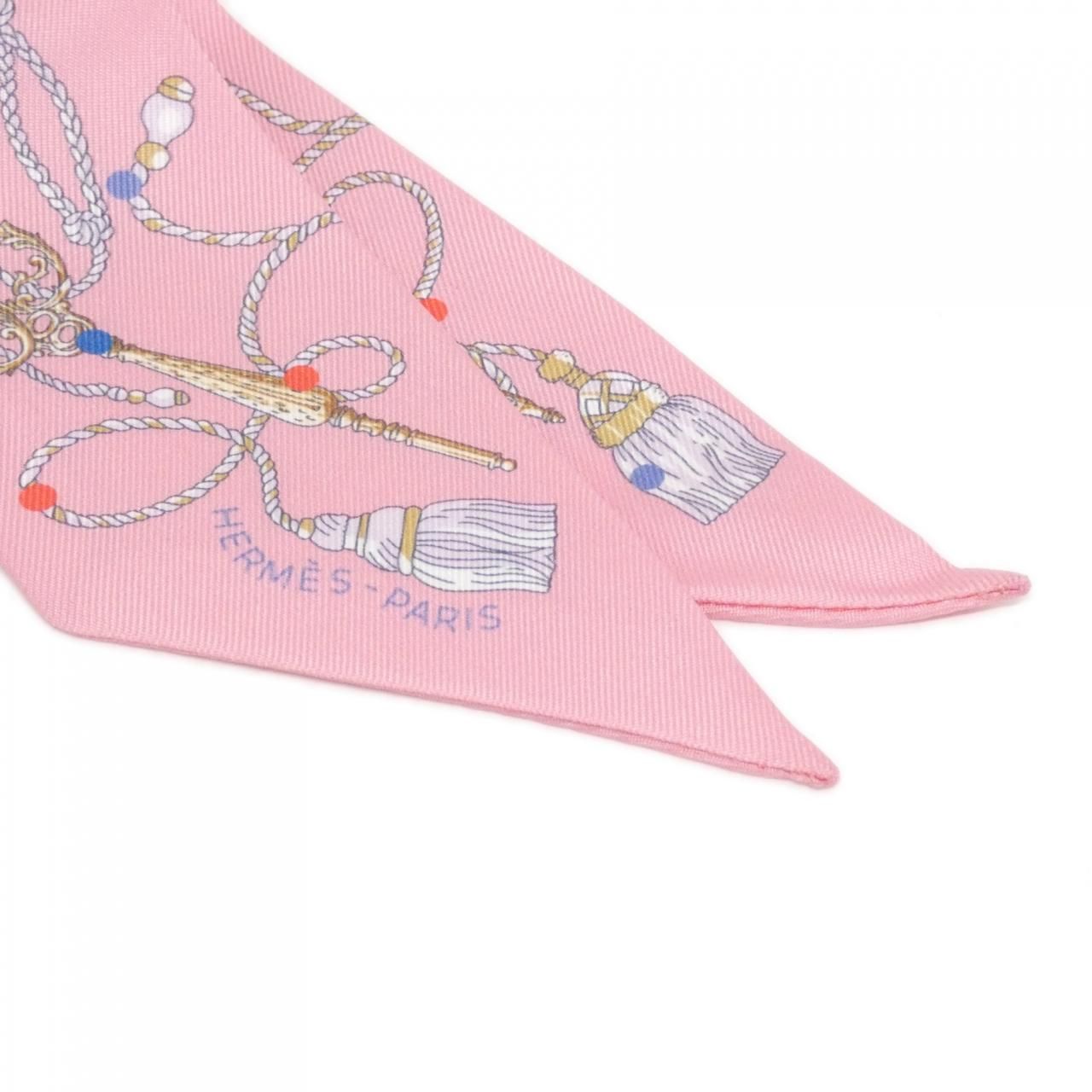 Hermes les Cles a Pois Twilly Scarf — view 2