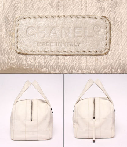 Chanel Tote Mini Boston Bag Silver Chocolate — view 4