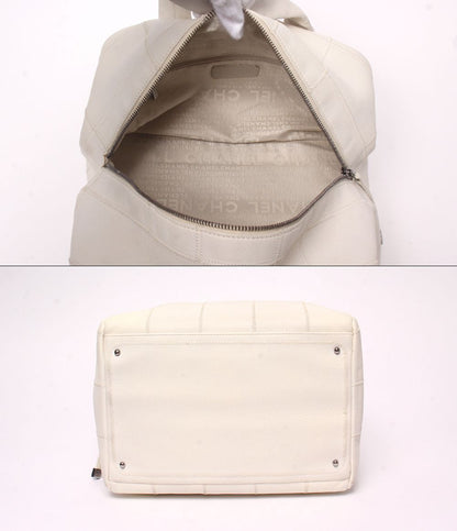 Chanel Tote Mini Boston Bag Silver Chocolate — view 3