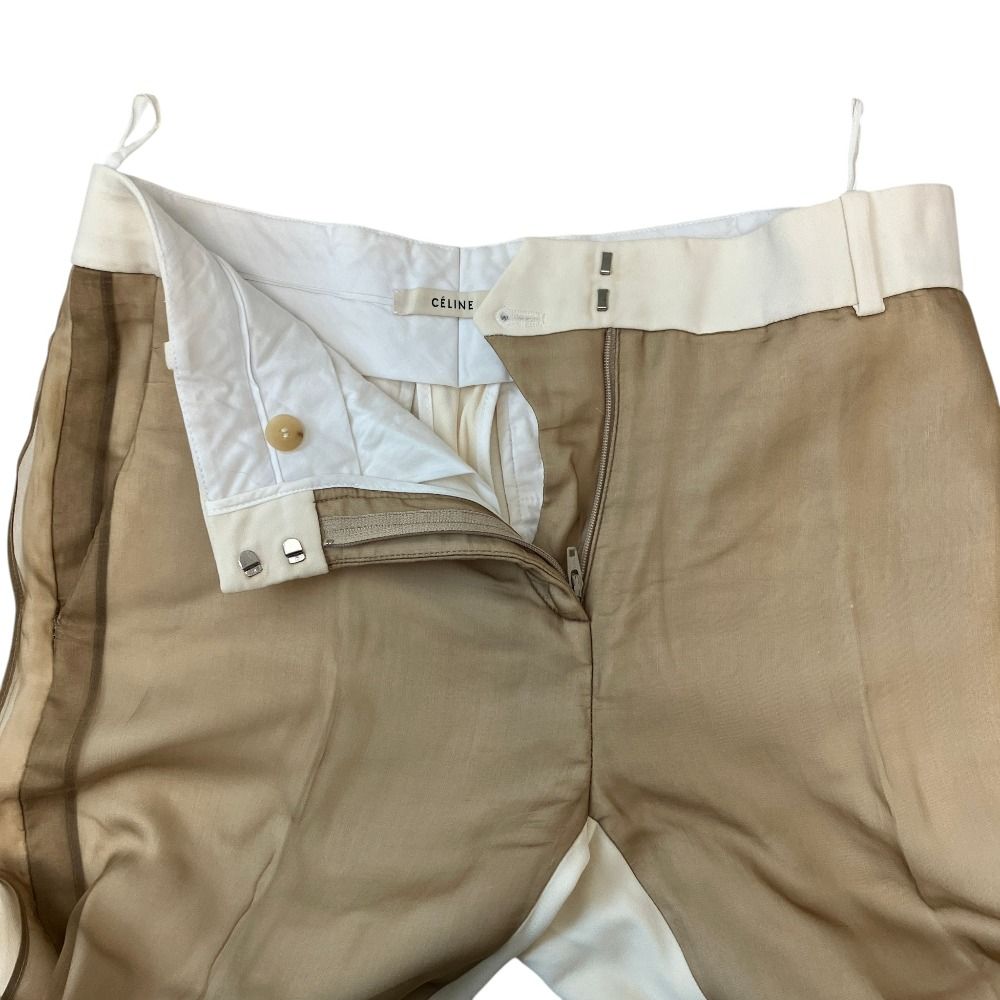 Celine Already Cleaned Phoebe Philo Era Sheer Contrast Silk Trousers Pants 2 34 — view 5