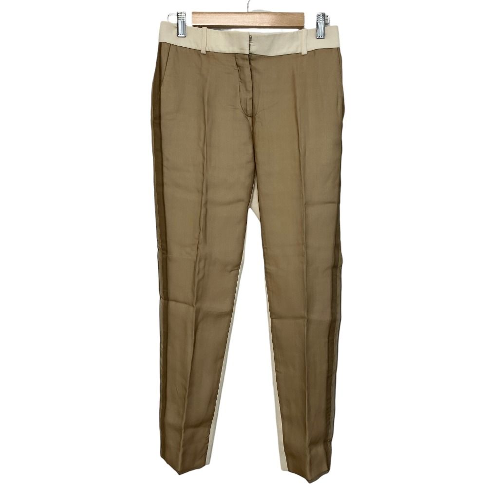 Celine Already Cleaned Phoebe Philo Era Sheer Contrast Silk Trousers Pants 2 34