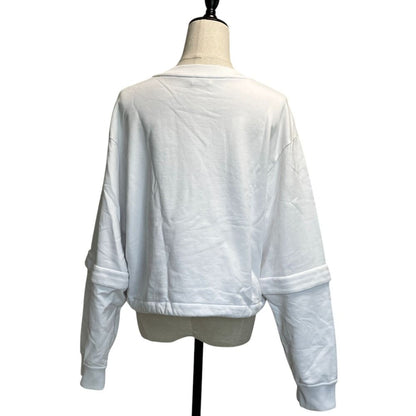 Fendi Fisheye Cropped Sweatshirt M White — view 4