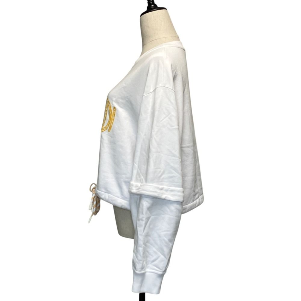 Fendi Fisheye Cropped Sweatshirt M White — view 3