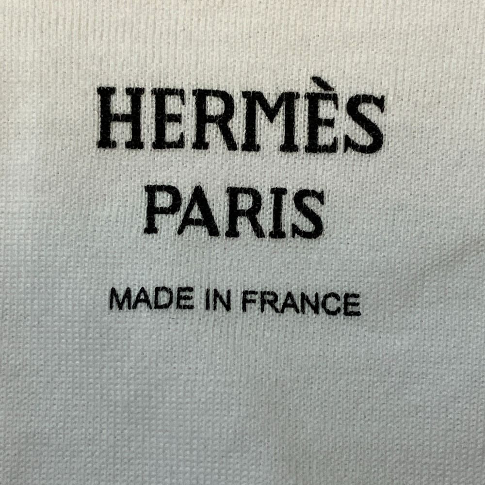 Hermes Already Cleaned T-Shirt Blouse with Loop Tie 40 White — view 7