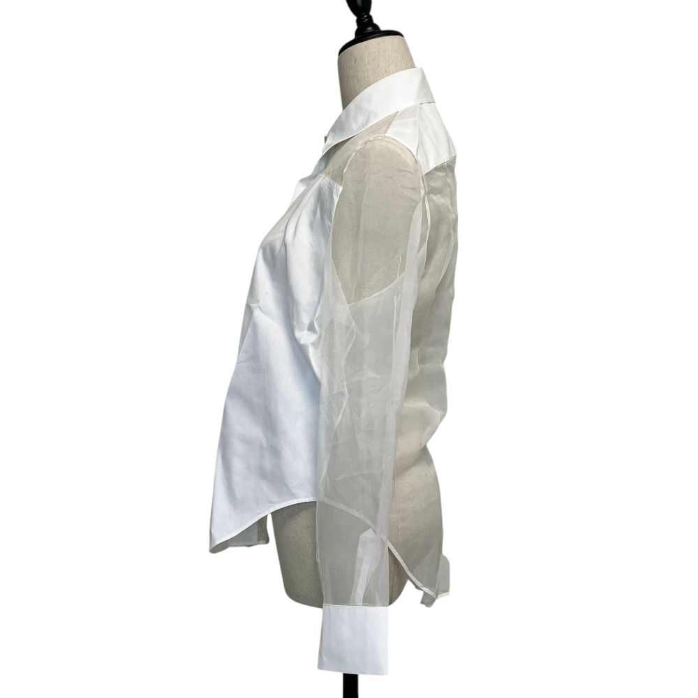 Dior Sheer Cut Replacement Blouse 40 White — view 2