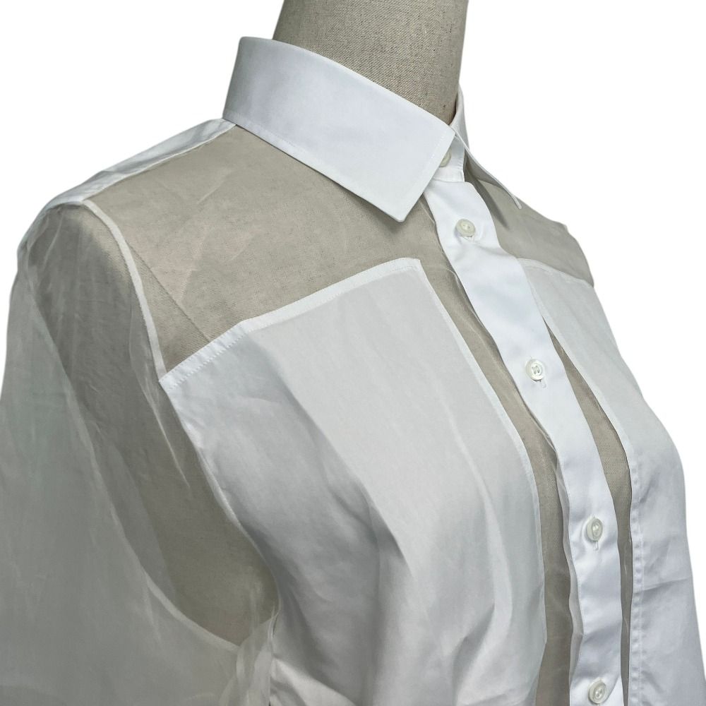 Dior Sheer Cut Replacement Blouse 40 White — view 4