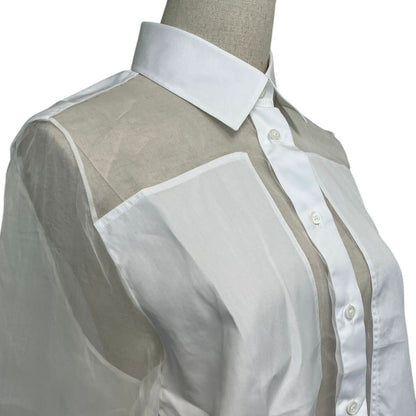 Dior Sheer Cut Replacement Blouse 40 White — view 4
