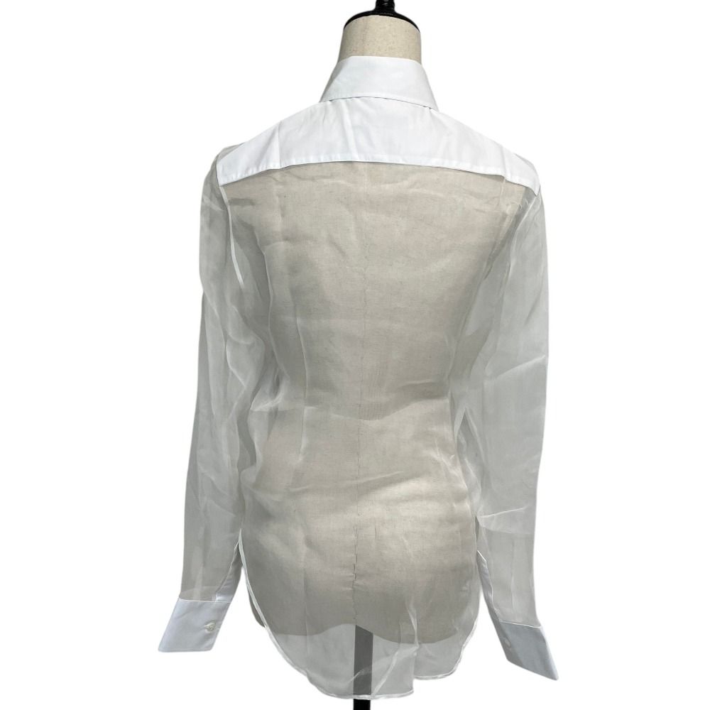 Dior Sheer Cut Replacement Blouse 40 White — view 3