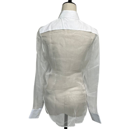 Dior Sheer Cut Replacement Blouse 40 White — view 3