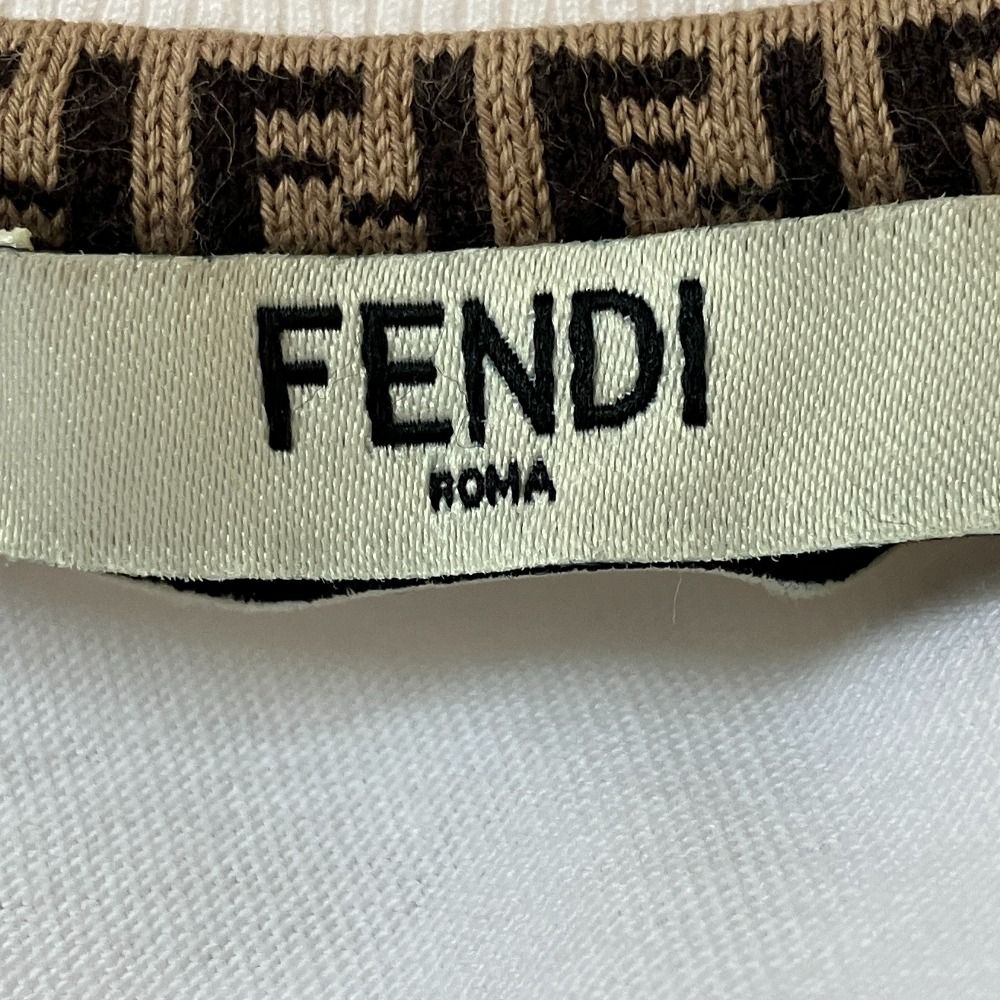 Fendi Already Cleaned Shoulder Rubber Logo Cropped T-Shirt Xxs White — view 9