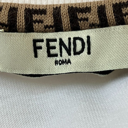 Fendi Already Cleaned Shoulder Rubber Logo Cropped T-Shirt Xxs White — view 9