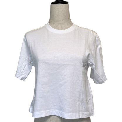 Fendi Already Cleaned Shoulder Rubber Logo Cropped T-Shirt Xxs White