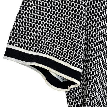 Hermes Vintage All Over Pattern Cotton Knit T-Shirt L Black White Sweater — view 3