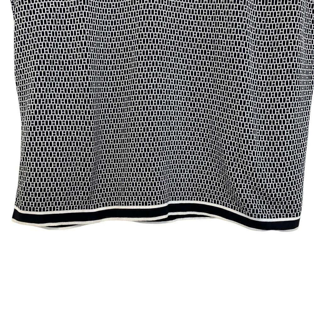Hermes Vintage All Over Pattern Cotton Knit T-Shirt L Black White Sweater — view 4