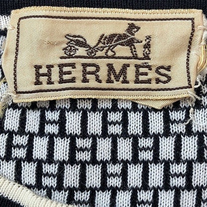 Hermes Vintage All Over Pattern Cotton Knit T-Shirt L Black White Sweater — view 6