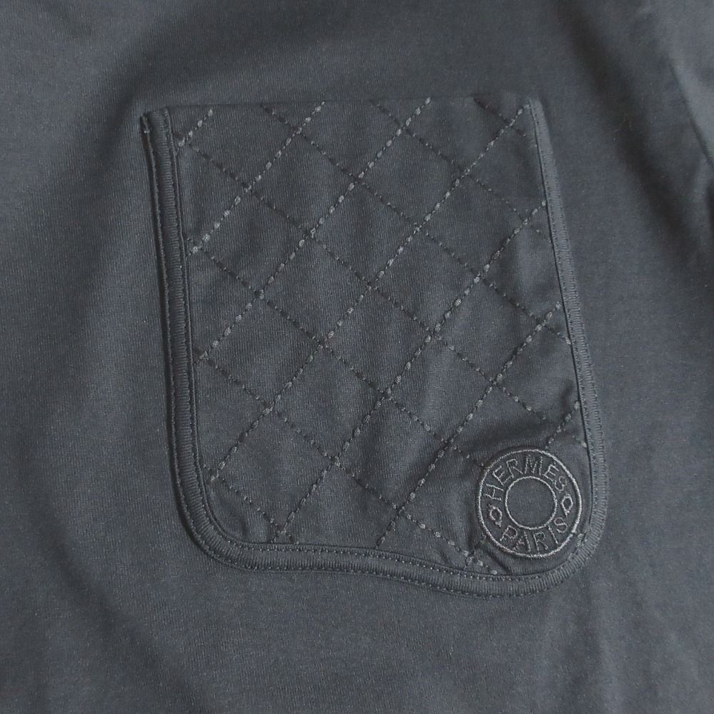 Hermes Tapi de Sel Embroidered Pocket Maxi T-Shirt 36 Black — view 6