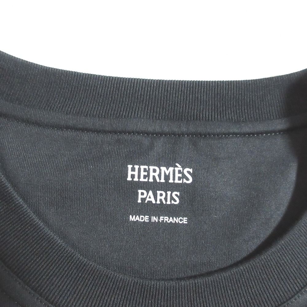Hermes Tapi de Sel Embroidered Pocket Maxi T-Shirt 36 Black — view 7