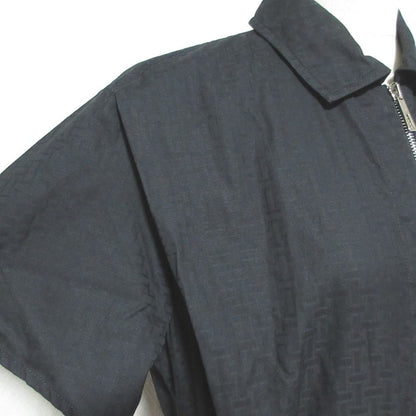 Hermes Mosaic Pattern Front Zip Dress 38 Black — view 5