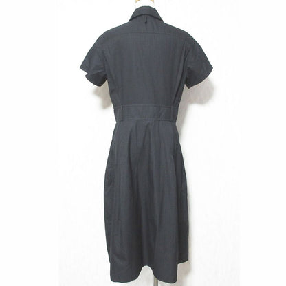 Hermes Mosaic Pattern Front Zip Dress 38 Black — view 2