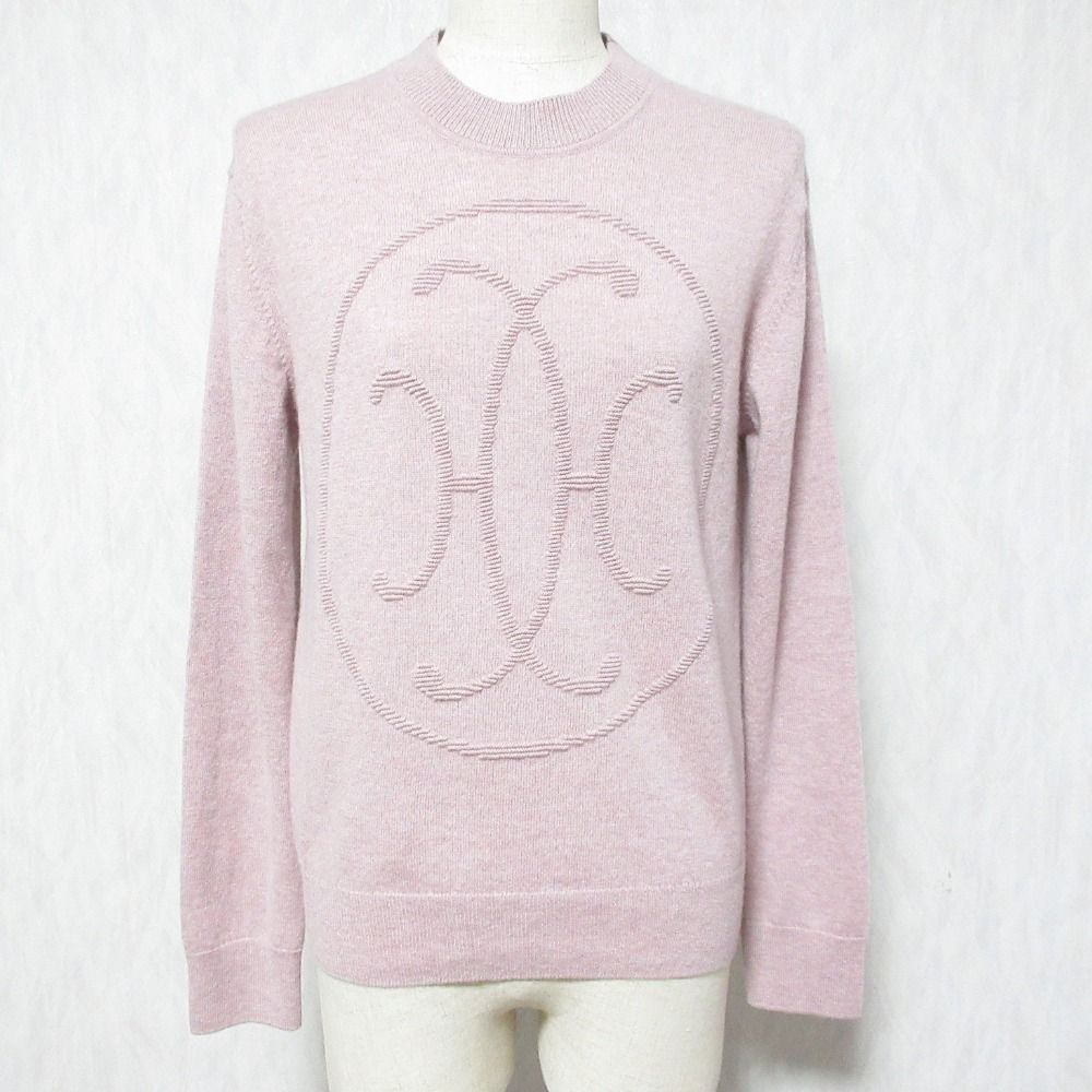 Hermes Lift Double Cashmere 100% Knit Sweater 38 Pink