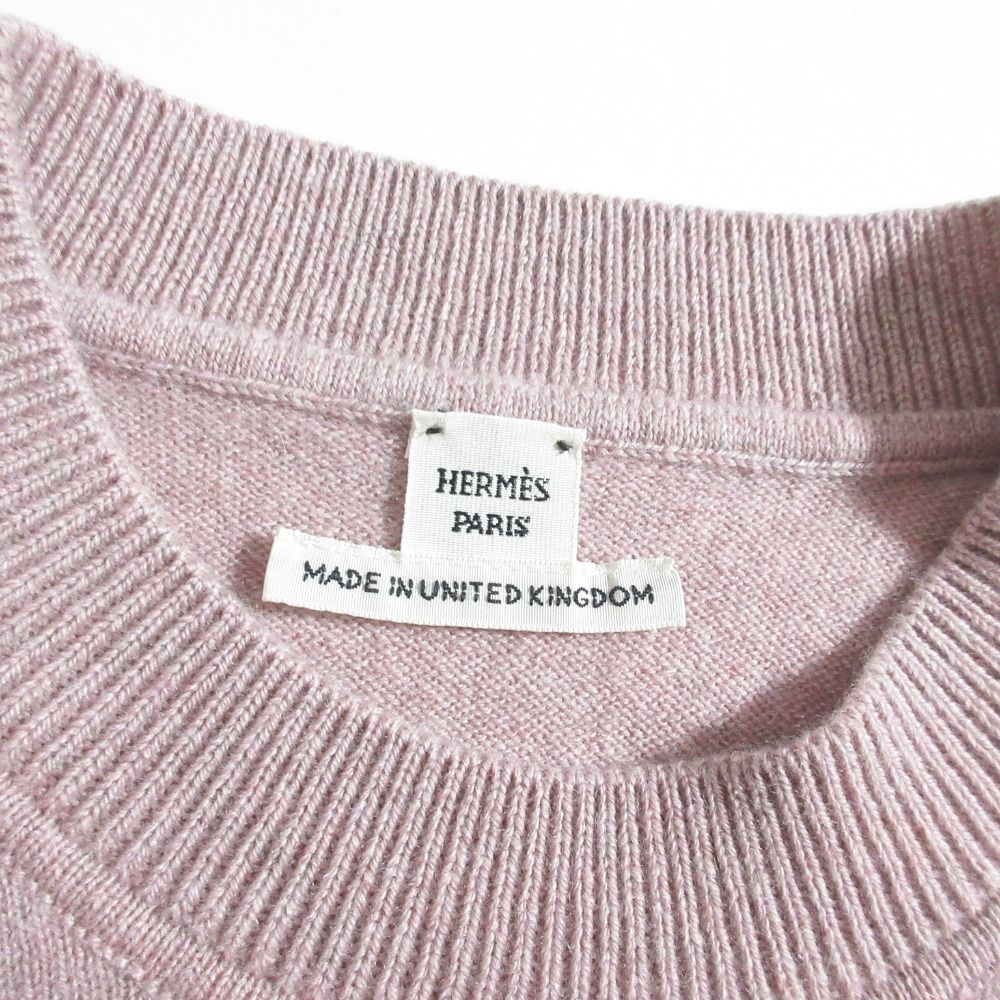 Hermes Lift Double Cashmere 100% Knit Sweater 38 Pink — view 5