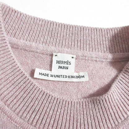 Hermes Lift Double Cashmere 100% Knit Sweater 38 Pink — view 5