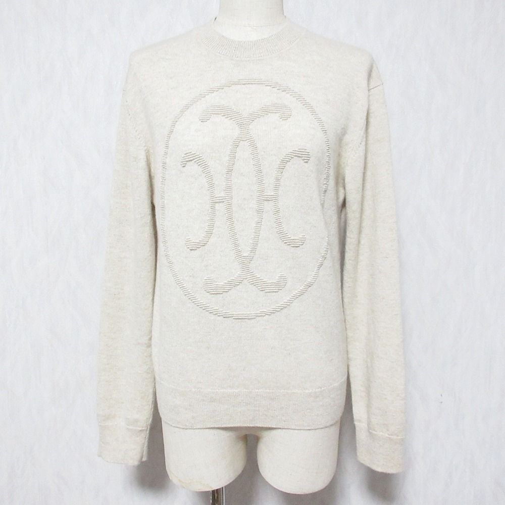 Hermes Lift Double Cashmere 100% Knit Sweater 38 Beige