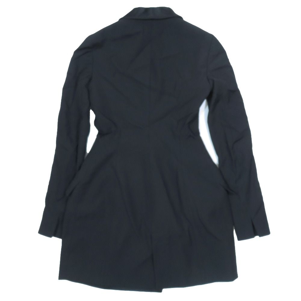 Dior Double Breasted Shawl Color Long Smoking Jacket Chesterfield 36 Black — view 3