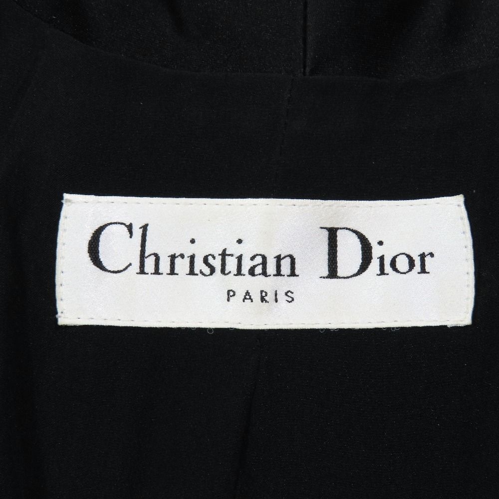Dior Double Breasted Shawl Color Long Smoking Jacket Chesterfield 36 Black — view 4