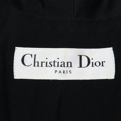 Dior Double Breasted Shawl Color Long Smoking Jacket Chesterfield 36 Black — view 4