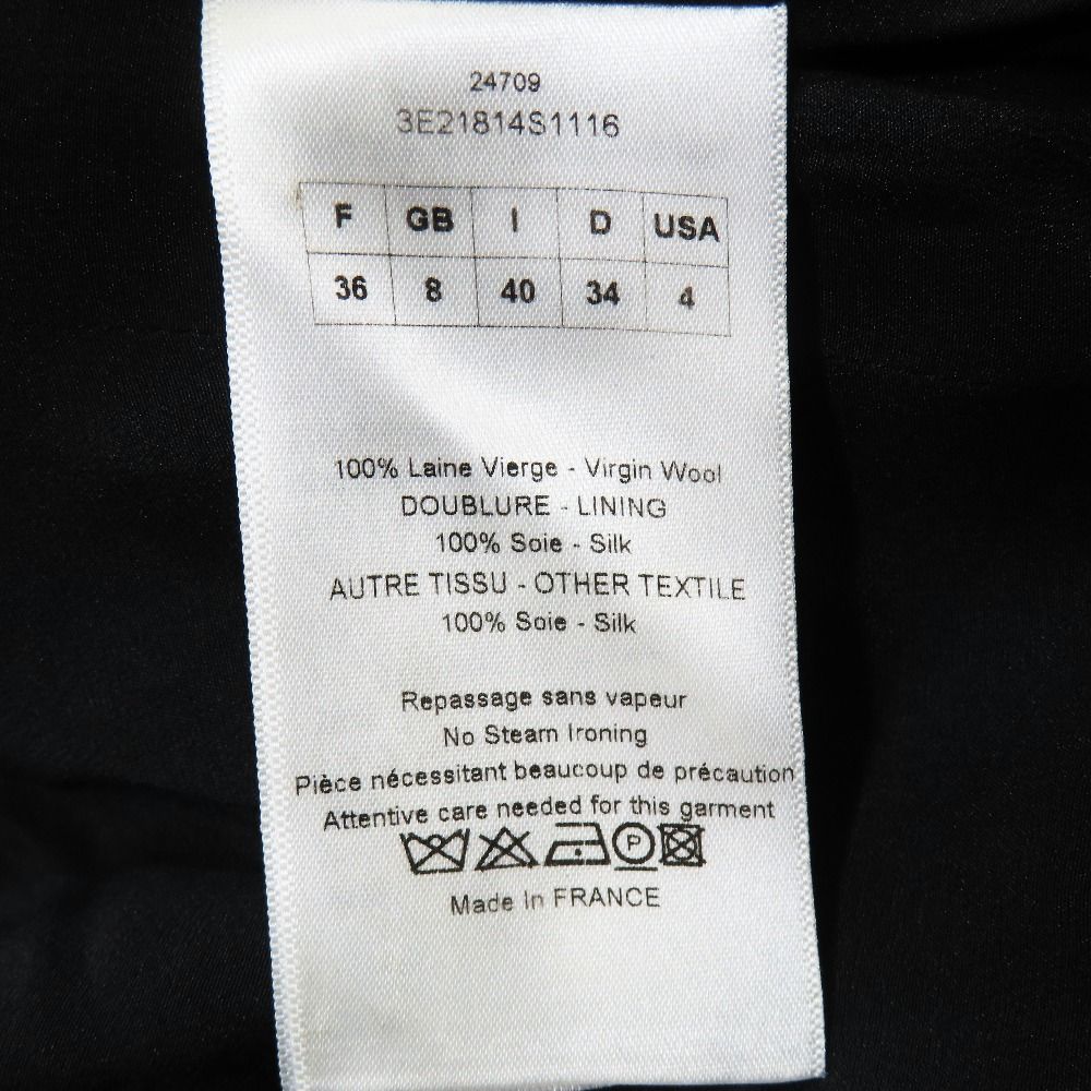 Dior Double Breasted Shawl Color Long Smoking Jacket Chesterfield 36 Black — view 5
