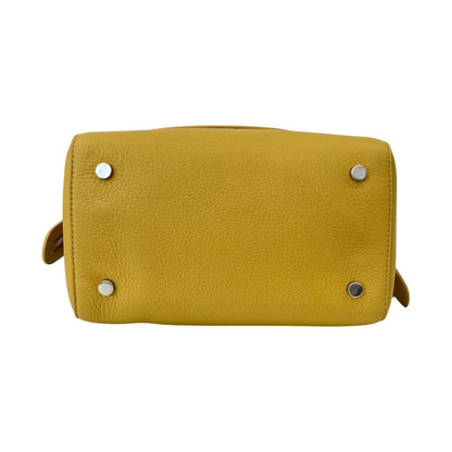 Loro Piana Happy Day Sesia Leather Tote Shoulder Bag Yellow — view 4