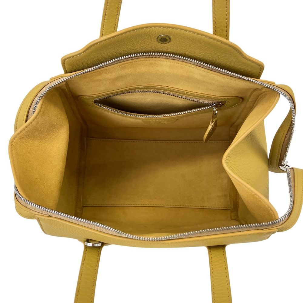Loro Piana Happy Day Sesia Leather Tote Shoulder Bag Yellow — view 5