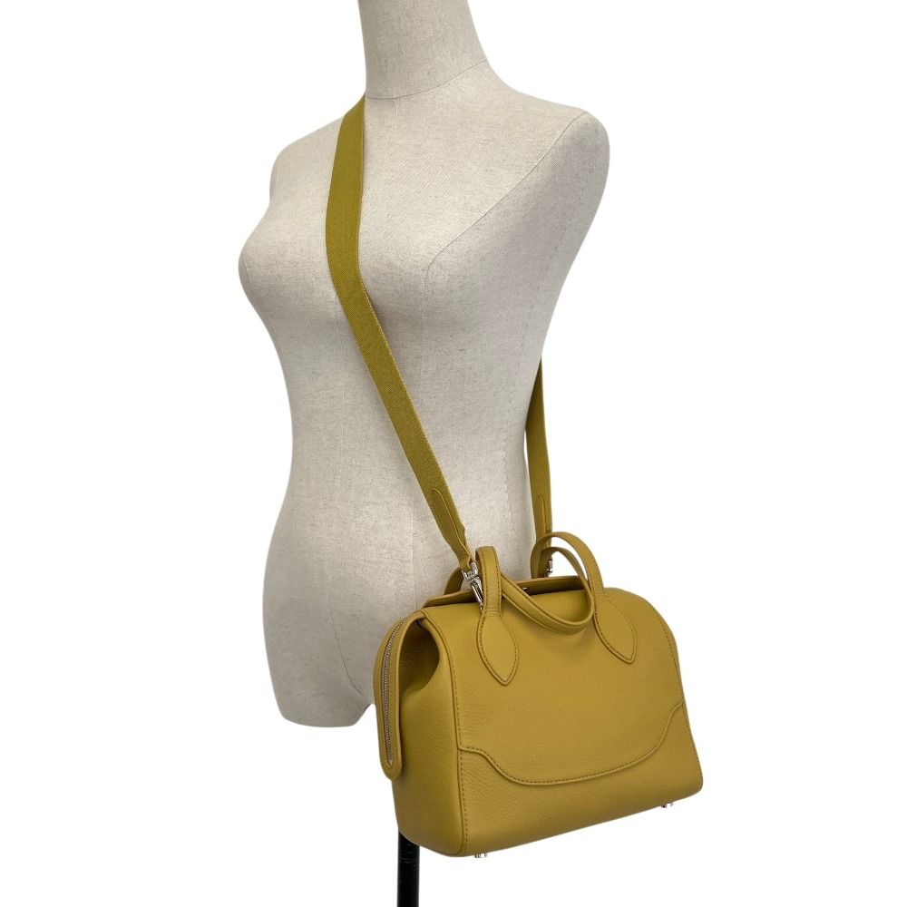 Loro Piana Happy Day Sesia Leather Tote Shoulder Bag Yellow — view 6