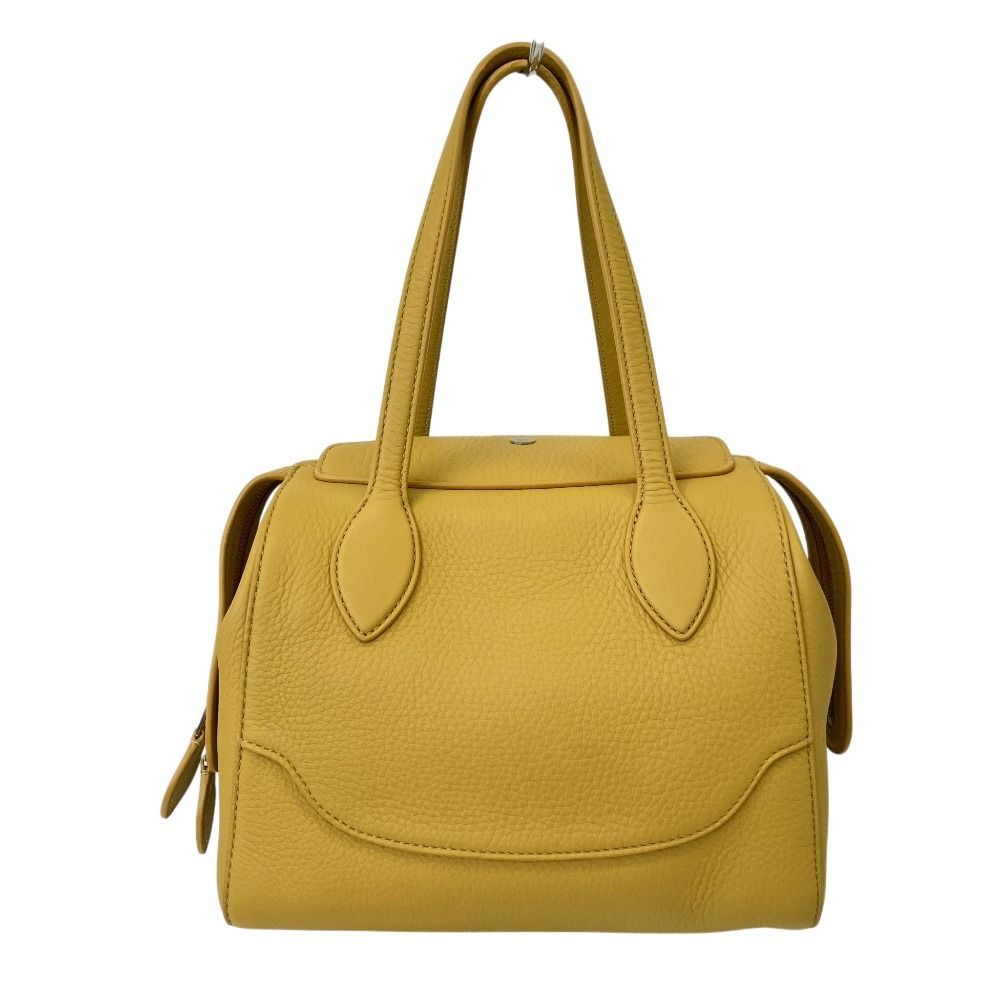 Loro Piana Happy Day Sesia Leather Tote Shoulder Bag Yellow — view 3