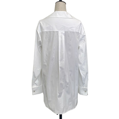 Dior Cotton Poplin Long Blouse Skipper Long Sleeve 38 White — view 3
