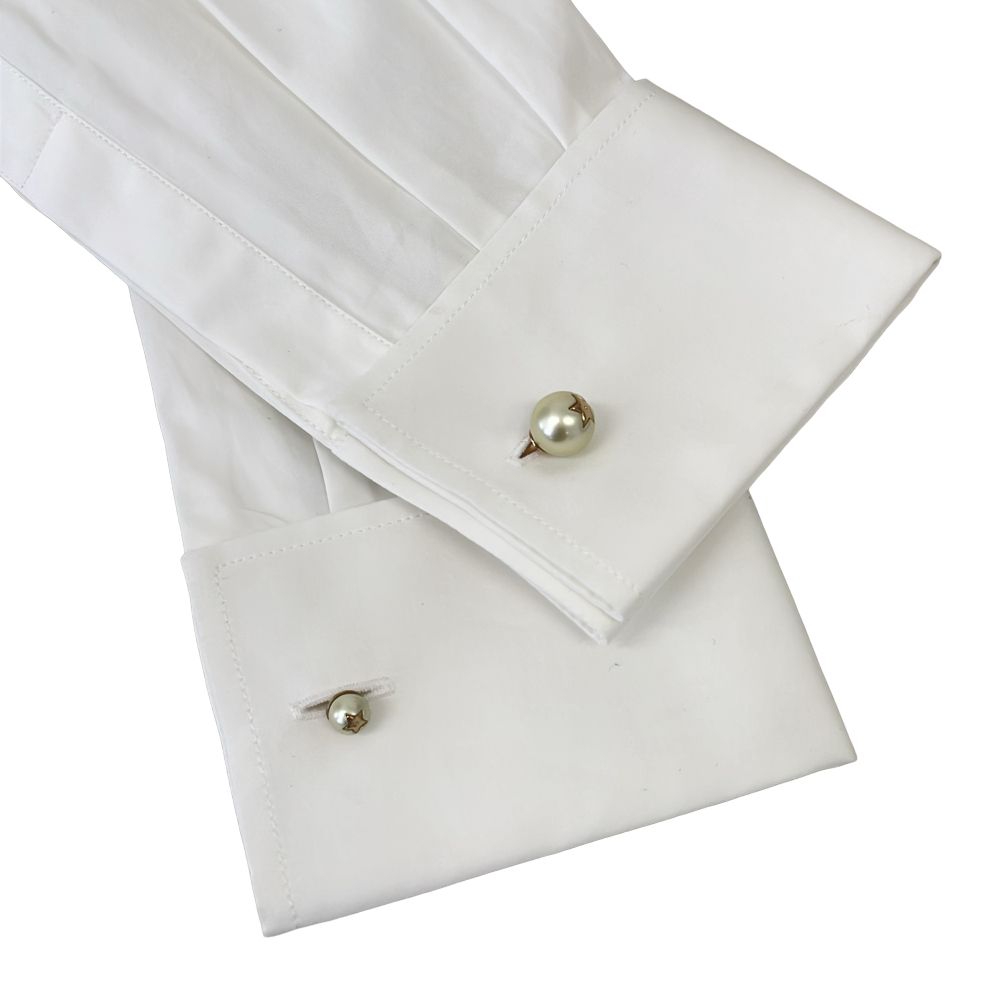 Dior Cotton Poplin Long Blouse Skipper Long Sleeve 38 White — view 5