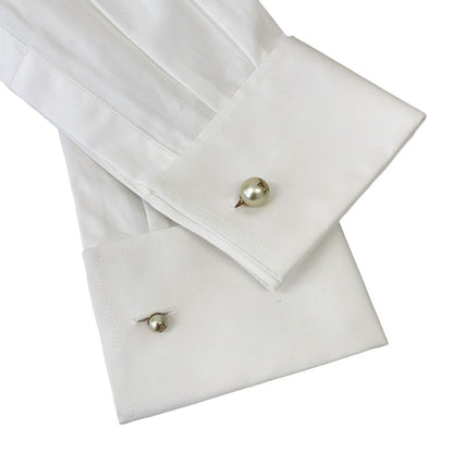Dior Cotton Poplin Long Blouse Skipper Long Sleeve 38 White — view 5